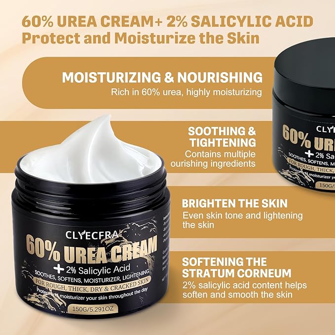 2Pack 60% Urea Cream with 2% Salicylic Acid, Urea Cream 60 Percent - Image 3