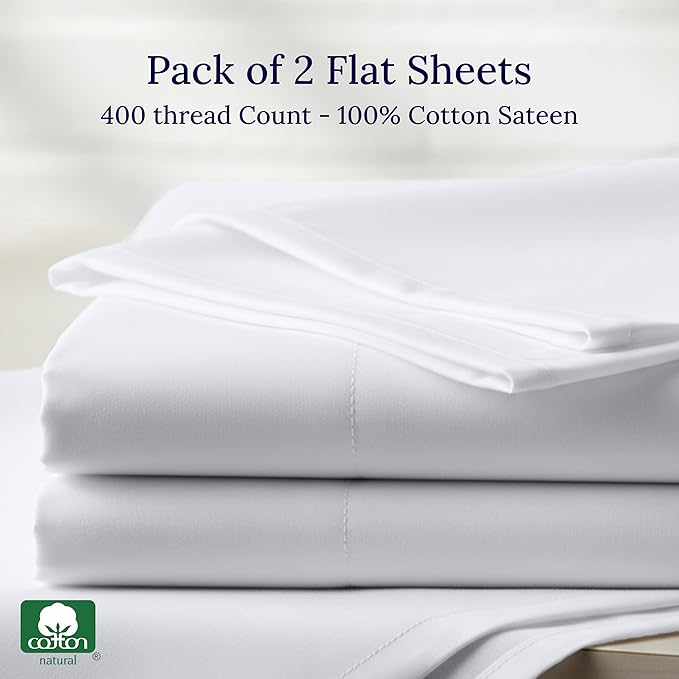 California Design Den Full Size Flat Sheets Only 2 Pack - Image 5