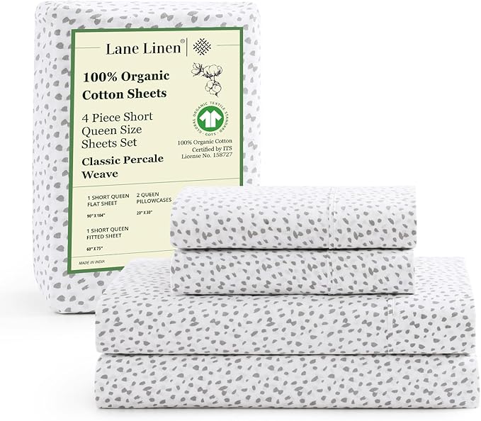 LANE LINEN Sustainably Produced 100% Organic Cotton Queen Sheet Set, Soft & by LaneLinen