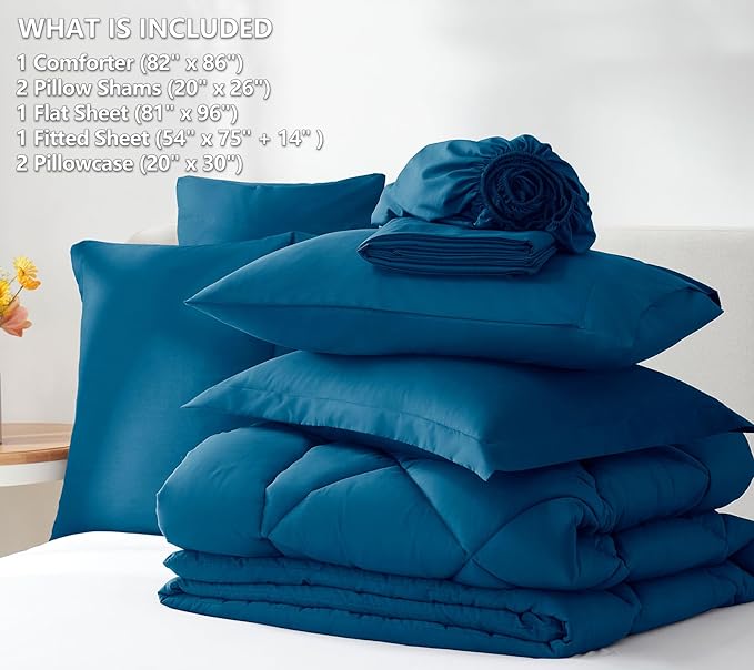 CozyLux Full Size Comforter Sets Teal - Image 6