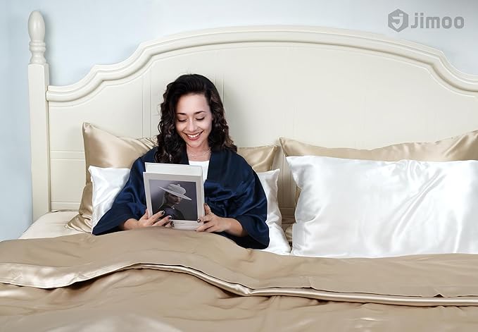 100% Mulberry Silk Pillowcase for Hair and Skin, 22 Momme Pure Natural Silk - Image 3