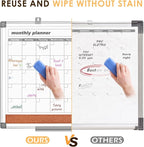 MAKELLO Dry Erase Calendar for Wall 36" x 24", Large Calendar Whiteboard with Cork Board for Office, Home, School, Family, Kitchen and Bedroom, 3' x 2'