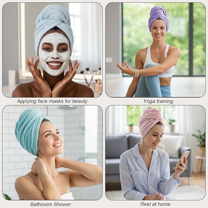 3 Pack Microfiber Hair Towel Wrap - Image 7