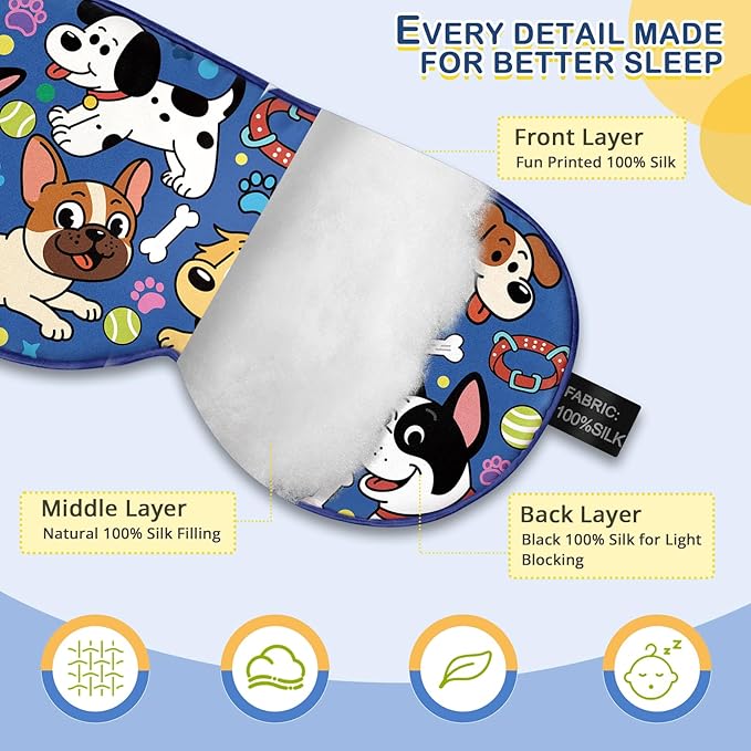 Kids Silk Sleep Mask: 100% Mulberry Silk Eye Mask - Image 2