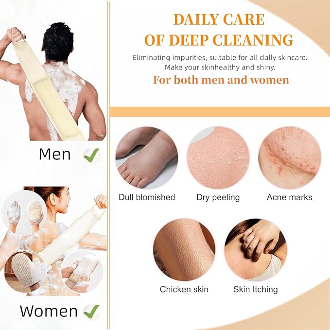 Natural Loofah Sponge Exfoliating Body Scrubber, Loofa Back Scrubber - Image 5