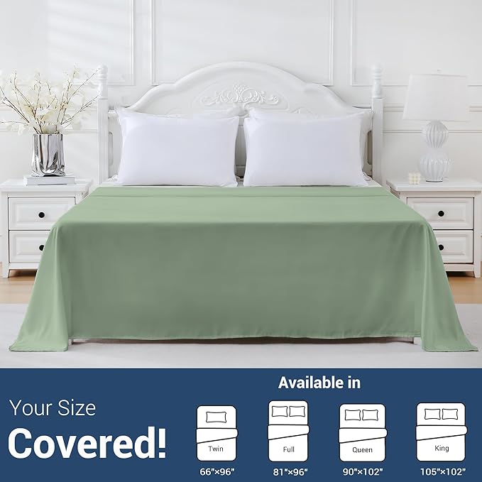 Twin Flat Sheet Only, 1 Pack Top Bed Sheets, Soft Breathable Brushed Microfiber - Image 5