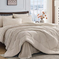 HEVUMYI Beige Tan Twin Comforter Set by HEVUMYI