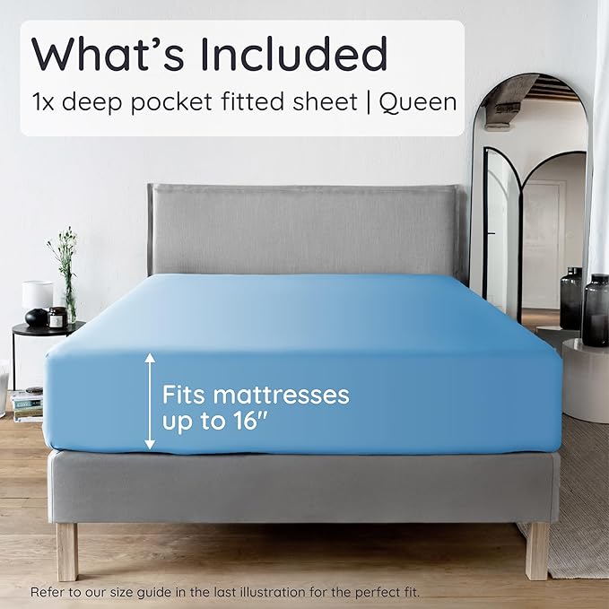 Bambaw 100% Viscose Derived from Bamboo Queen Fitted Sheet - Image 2