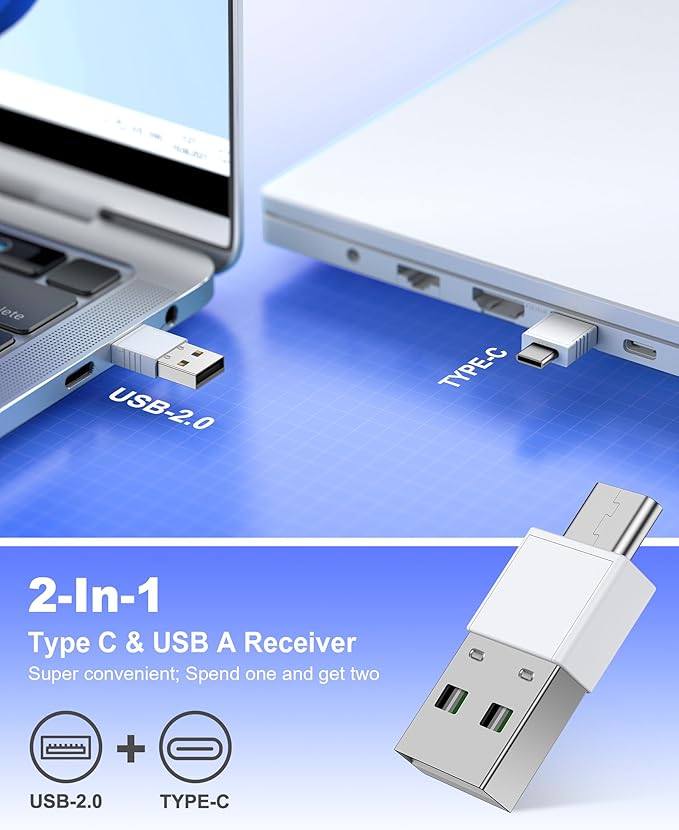 Air Mouse Clicker for Presentation Rechargeable Presenter Clicker Remote for Classroom Teacher, RF 2.4GHz USB Wireless Presenter Clicker PPT Slide Advancer for Mac, Windows, Laptop, Keynote