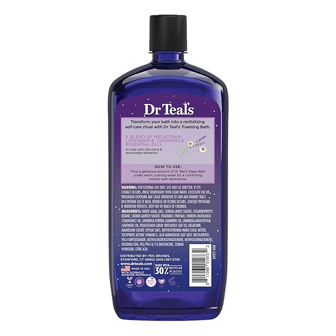 Dr Teal's Foaming Bath with Pure Epsom Salt, Sleep Blend with Melatonin - Image 12