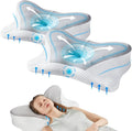 DUMOS Cervical Neck Pillow, Cooling Ergonomic Memory Foam Pillows by DumosLifestyle