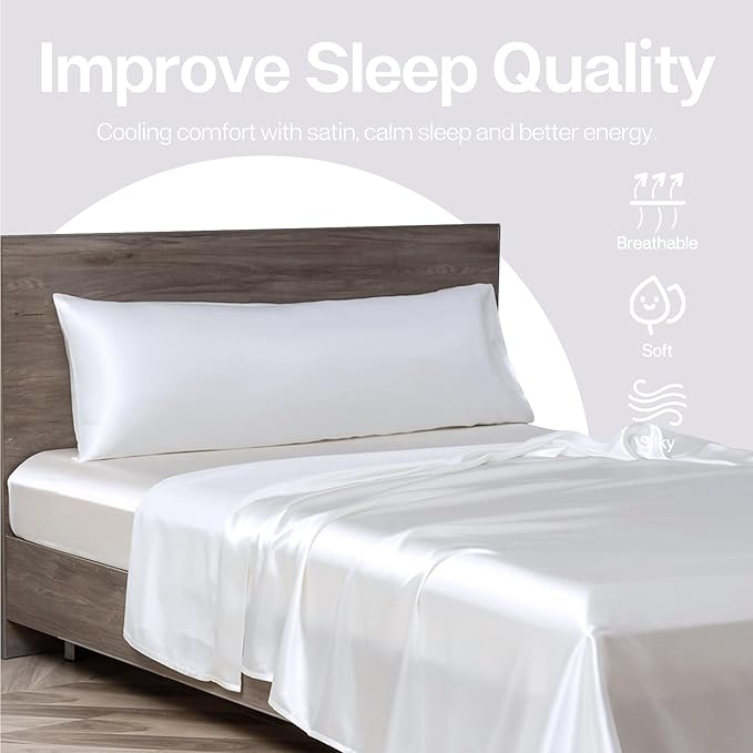 MR&HM Satin Body Pillow Cover, Soft and Breathable Body Pillow Case - Image 6