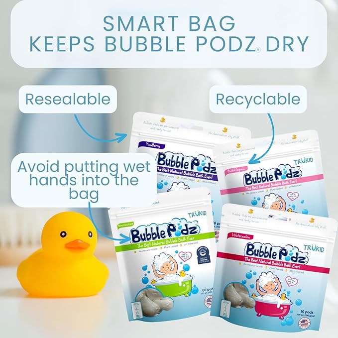 TruKid Bubble Podz Bubble Bath for Kids, & Babies, Tear Free Gentle & - Image 8