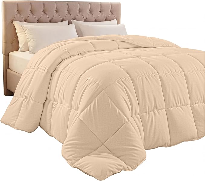 Utopia Bedding Queen Comforter Duvet Insert, Quilted Beige Comforter by UTOPIABEDDING