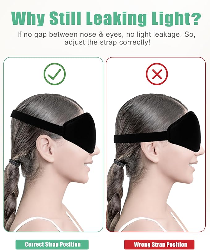 BeeVines 2 Pack 3D Contoured Sleep Mask Sleeping Eye Masks - Image 8