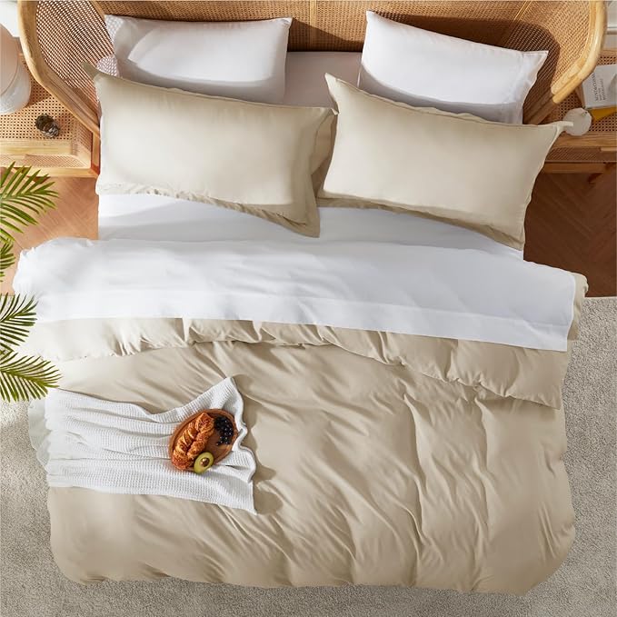 Nestl Beige Cream Duvet Cover Full Size - Image 5