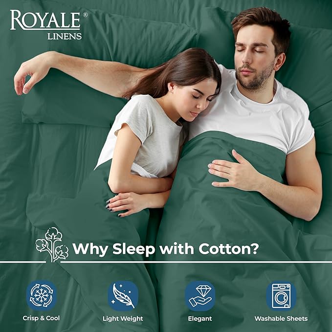 Royale Linens 100% Organic Cotton Full Flat Sheet Only - Image 3