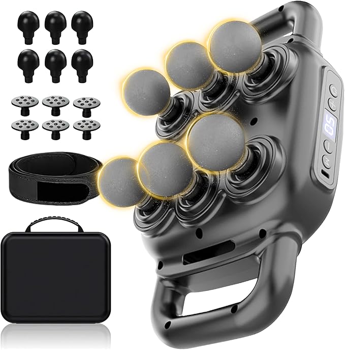 UFFAE Six Head Massage Gun, 50 Intensity Levels & 9 Massage Modes, Equipped by UFFAE