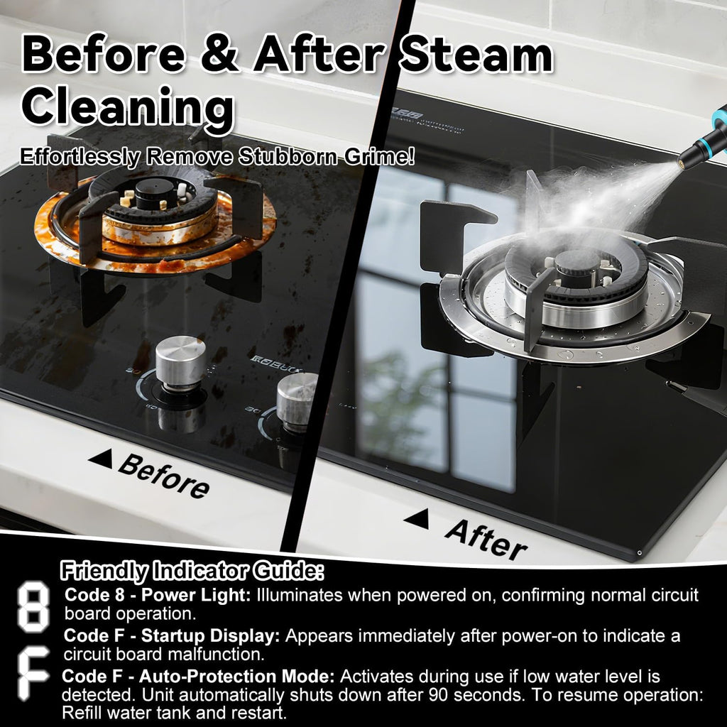 Steam Cleaner for Home, 2500W Portable Handheld Steamer for Cleaning, Large Capacity Tank Pressurized Steam Cleaning Machine for Car, Bathroom, Kitchen, Furniture, Grout, Floor, Tile