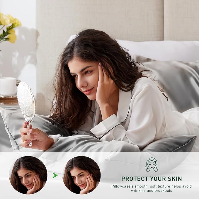 Love's cabin Satin Pillowcase Set of 2 Queen Size 20x30, Cooling Pillow Covers - Image 3