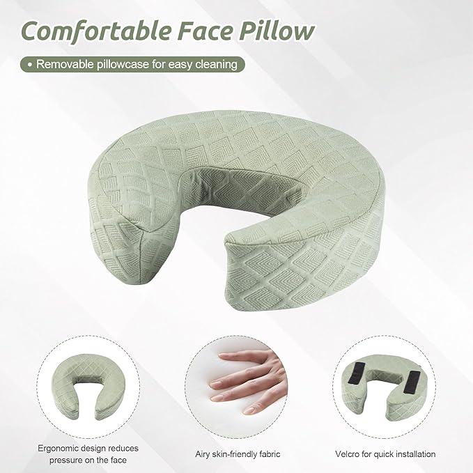 Massage Headrest for Bed, Adjustable Massage Face Cradle at Home, Portable - Image 9
