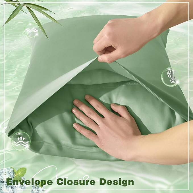 Homiest Cooling Pillow Cases King Size Set of 2, 100% Rayon Derived from Bamboo - Image 5