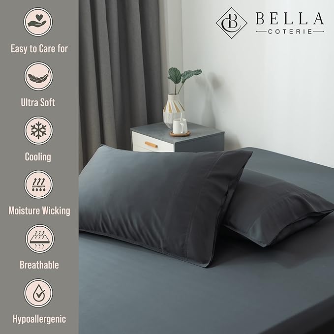 Bella Coterie | Luxury Bamboo Viscose King Size Pillowcase Set | 100% - Image 2