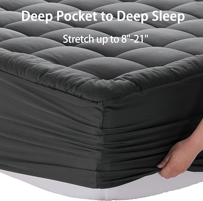 EASELAND King Size Mattress Pad Pillow Cooling Top Mattress Cover Quilted - Image 6