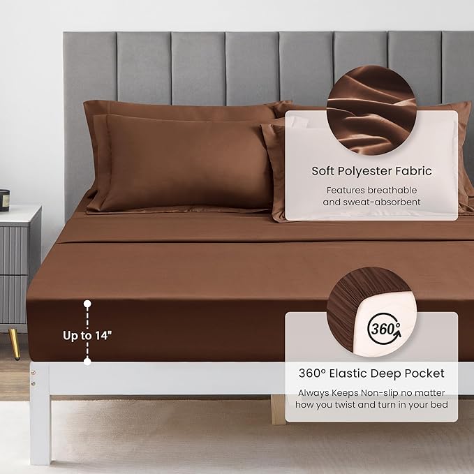 Love's cabin King Size Comforter Set Brown, 7 Pieces King Bed in a Bag - Image 6