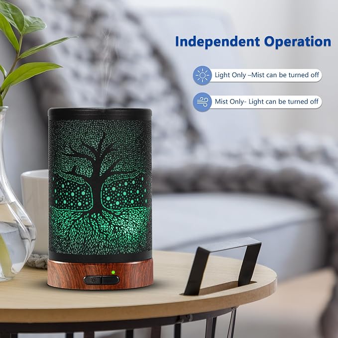 EQUSUPRO Essential Oil Diffuser 150ml Black Metal Aromatherapy Oil Diffuser - Image 3