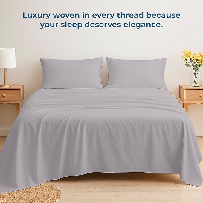 Royale Linen 100% Organic Cotton California King Flat Sheet Only - Image 6
