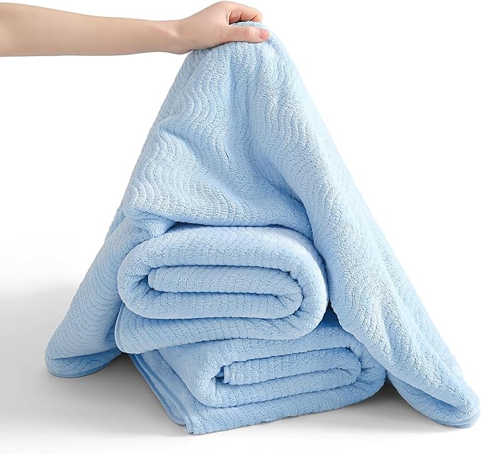 8 Piece Bath Towel Set Blue|2 Oversized Large Bath Sheet, 2 Hand Towels - Image 4