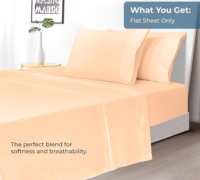 Royale Linens 100% Organic Cotton Twin XL Flat Sheet Only - Image 5