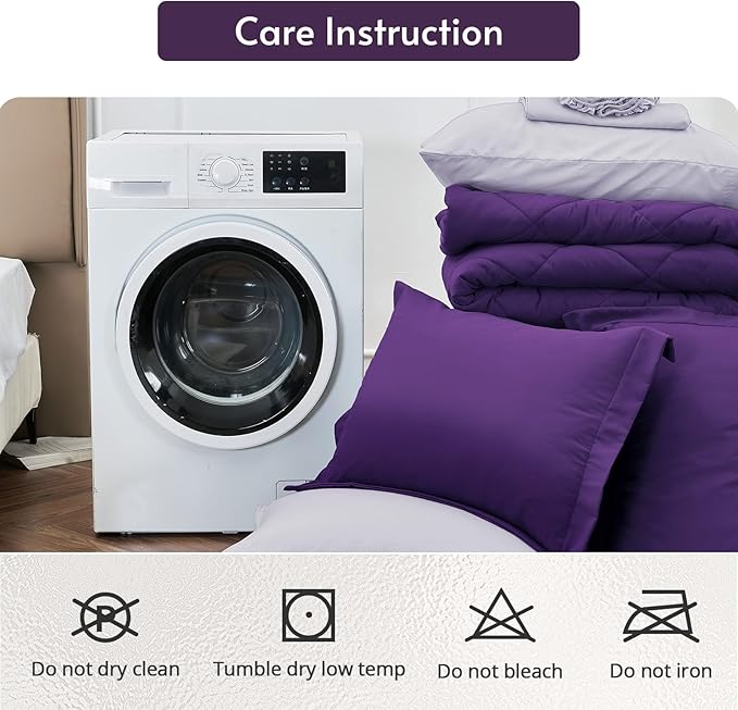 MUXHOMO 7 Pieces Oversized Queen Comforter Set, Reversible Bed in a Bag - Image 9