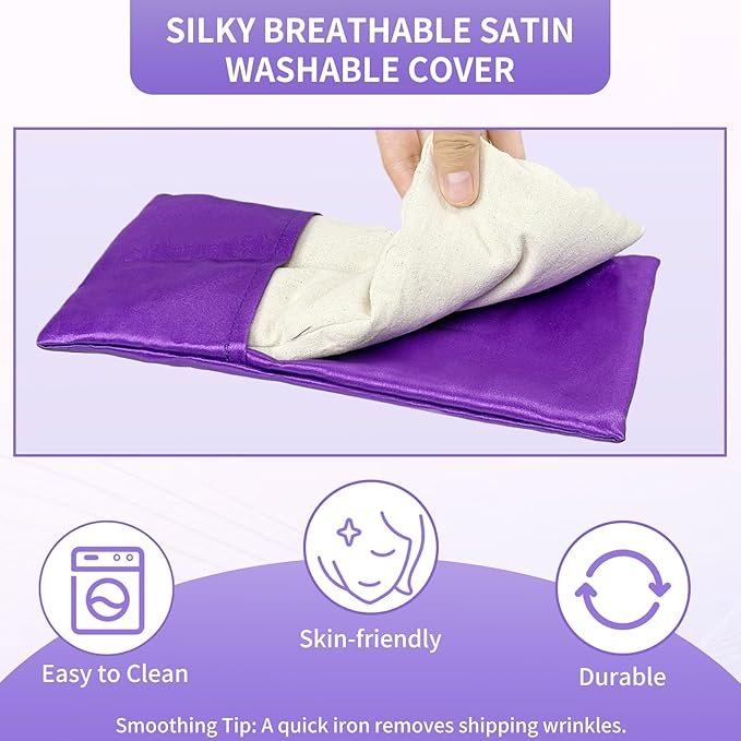 Lavender Weighted Eye Pillow for Relaxation, Lavender Eye Mask - Image 4