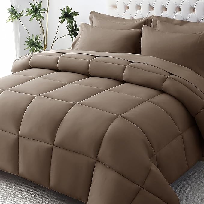 JOLLYVOGUE Queen Comforter Set, Ultra-Soft Bed in a Bag Queen Size 7 Pieces by JOLLYVOGUE