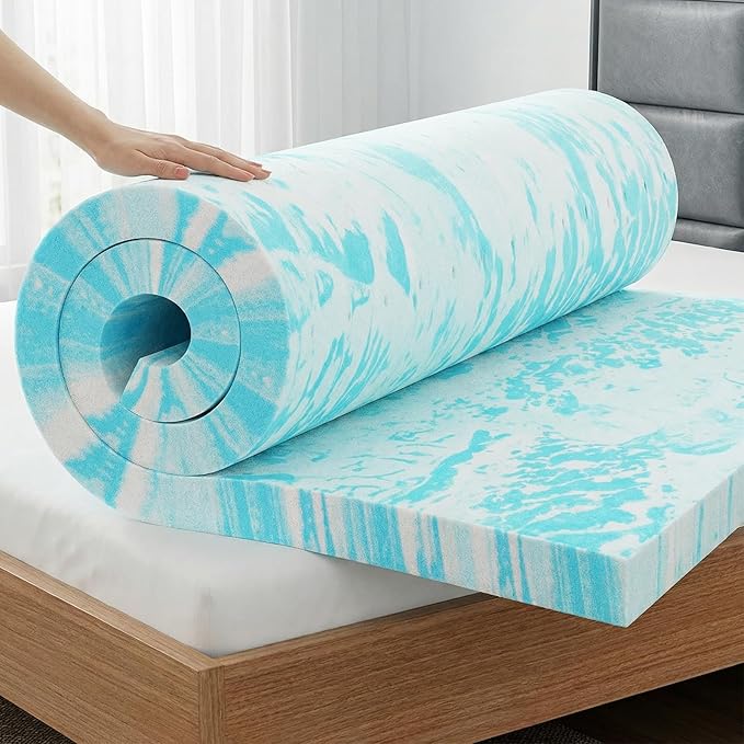OLIXIS Gel Memory Foam Mattress Topper, Twin 3 Inch, Cooling Gel Infused Soft by OLIXIS