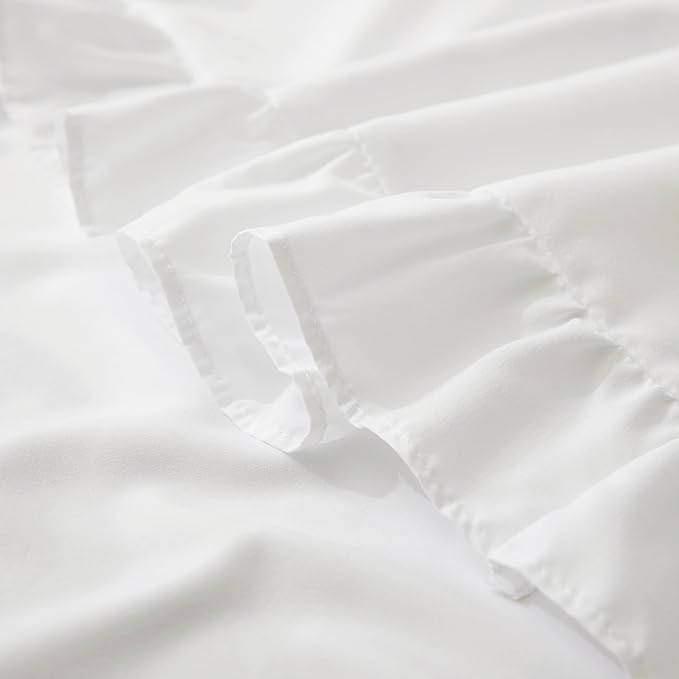 KKJIAF Ruffle Pillow Cases Queen Size Set of 2, Ruffled Pillow Covers - Image 6