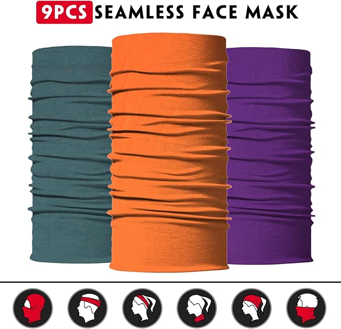 Venswell Neck Gaiter Face Mask Men Women, Seamless Bandana Rave Face Cover - Image 4