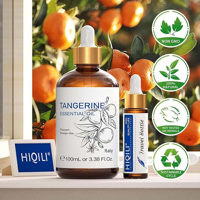 HIQILI 100ML Tangerine Essential Oil, Skin Care, Hair Care, Air Purification - Image 8