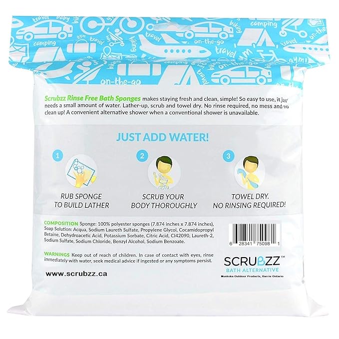 Scrubzz Disposable No Rinse Bathing Wipes - Image 2