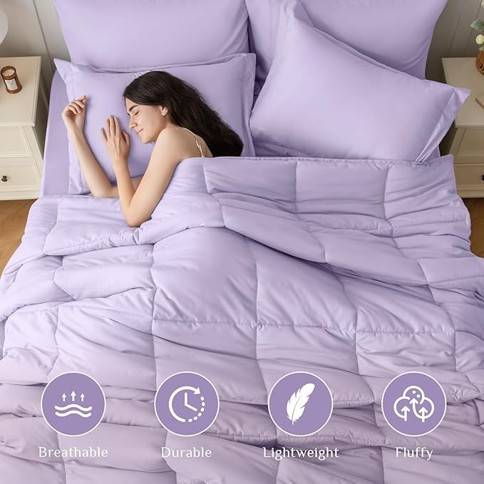 JOLLYVOGUE Full Comforter Set, Ultra-Soft Bed in a Bag Full Size 7 Pieces - Image 2