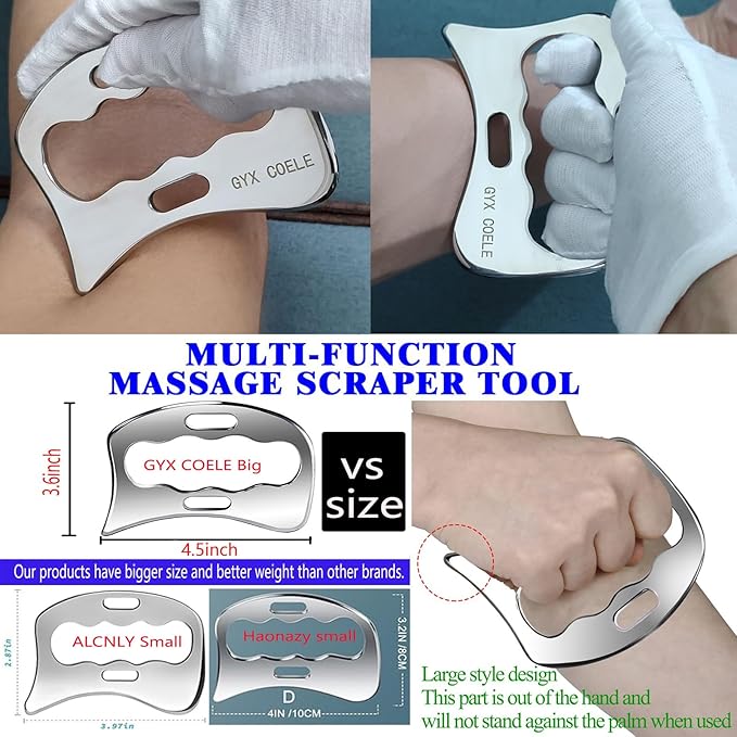 3 in 1 Muscle Scraper Stainless Steel IASTM Set, Physical Therapy Massage - Image 8