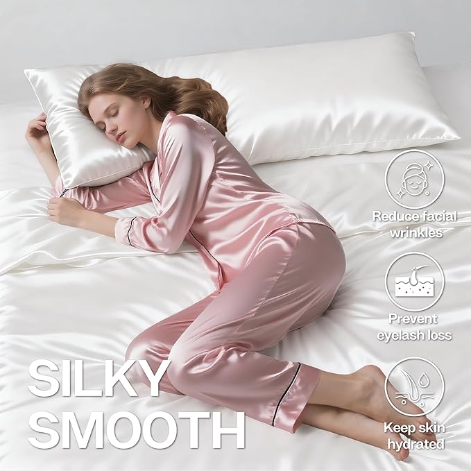 MR&HM Satin Body Pillow Cover, Soft and Breathable Body Pillow Case - Image 4