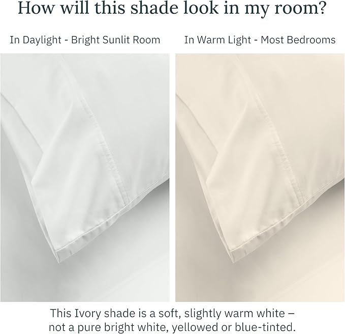 100% Egyptian Cotton Pillow Cases, King Size Pillow Cases Set of 2, Sateen Weave - Image 5