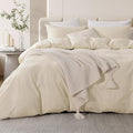 NEXHOME PRO Duvet Cover Set 100% Washed Cotton Oversized King 120"x98" Linen by NEXHOMEPRO
