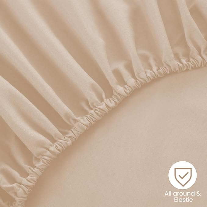 ROSE&RISY Khaki King Fitted Sheet, Soft and Breathable - Image 5