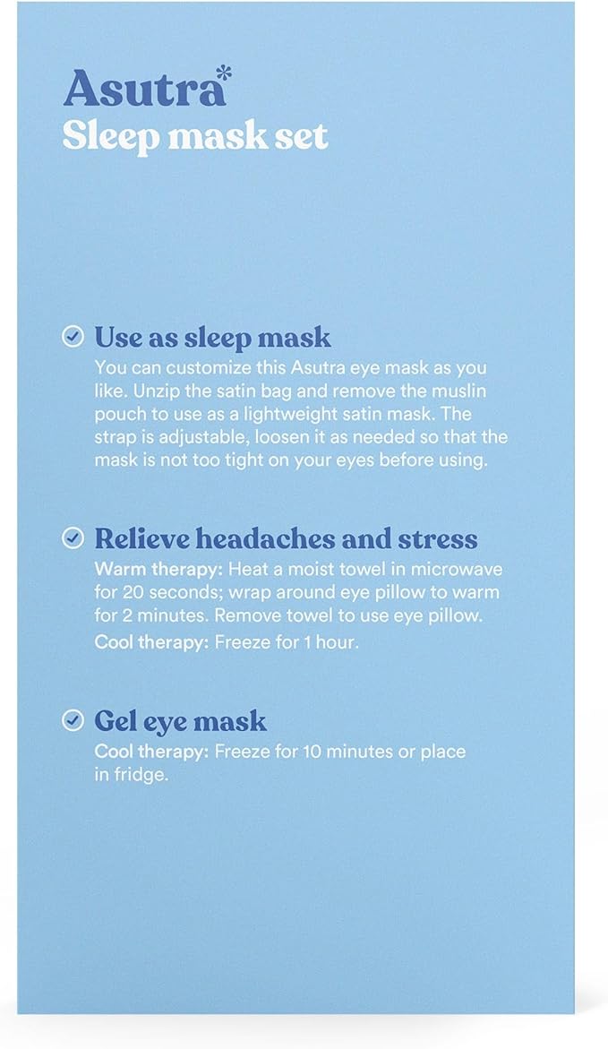 ASUTRA Silk Eye Pillow for Sleep, Weighted Eye Mask, Meditation & Light - Image 3