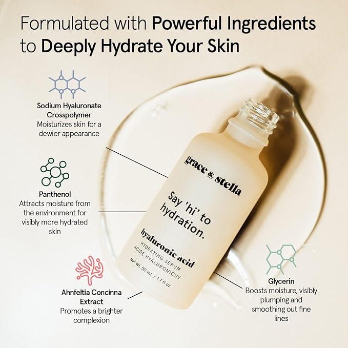 grace & stella Award Winning Hyaluronic Acid Serum Hydrating Hyaluronic Acid - Image 4