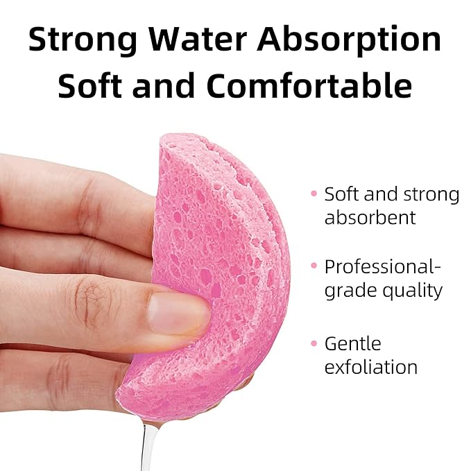 50-Count Compressed Facial Sponges|Kickleen 100% Natural Cellulose Cosmetic Spa - Image 5
